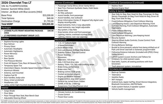 2026 Chevrolet Trax LT SUV