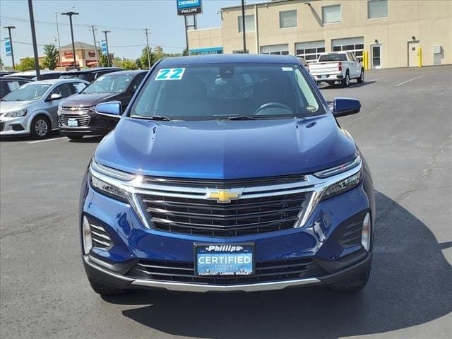 Certified 2022 Chevrolet Equinox LT with VIN 3GNAXUEV1NL241952 for sale in Frankfort, IL