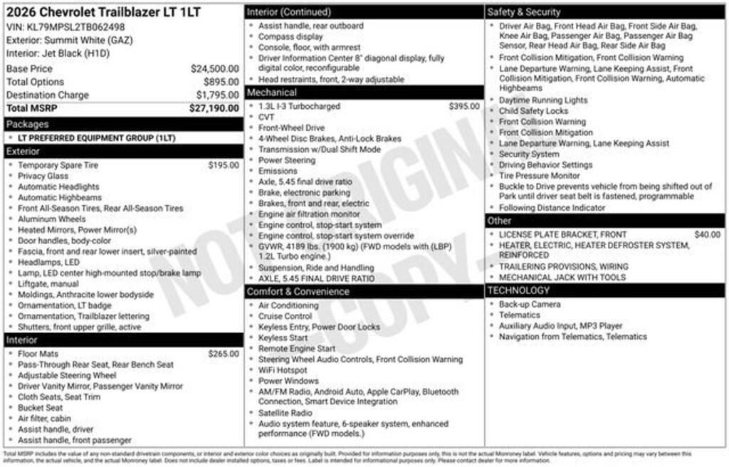 New 2026 Chevrolet Trailblazer LT SUV
