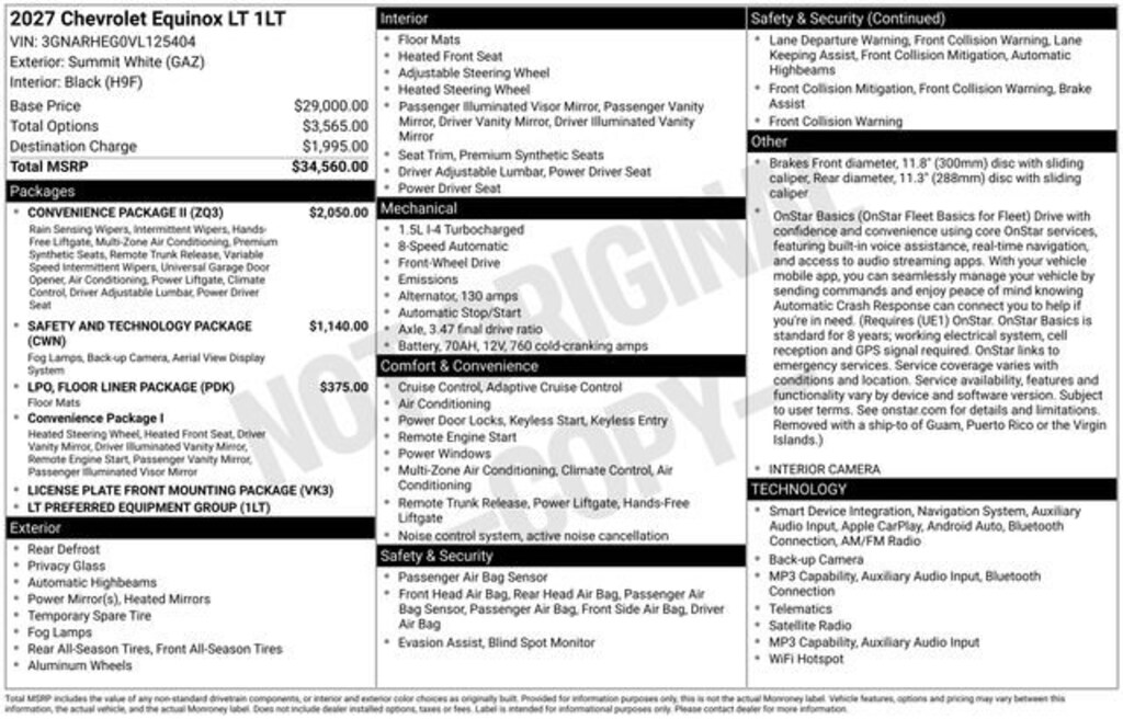New 2027 Chevrolet Equinox LT SUV