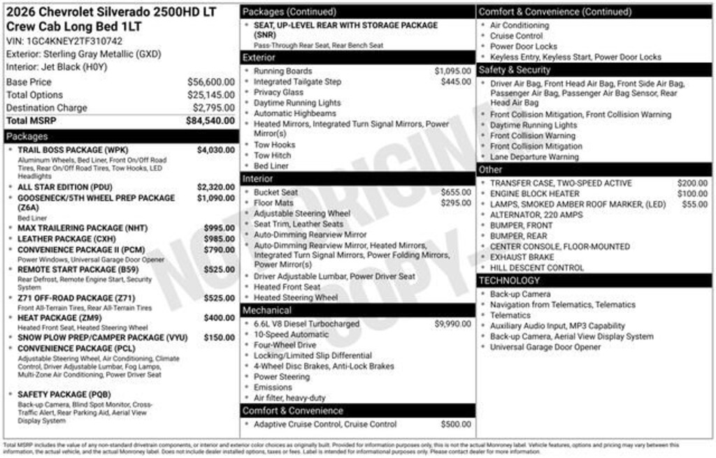 New 2026 Chevrolet Silverado 2500 HD LT Truck