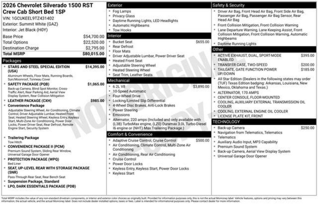 New 2026 Chevrolet Silverado 1500 RST Truck