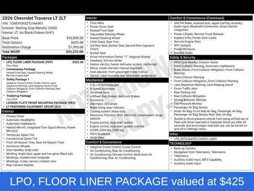 New 2026 Chevrolet Traverse LT SUV