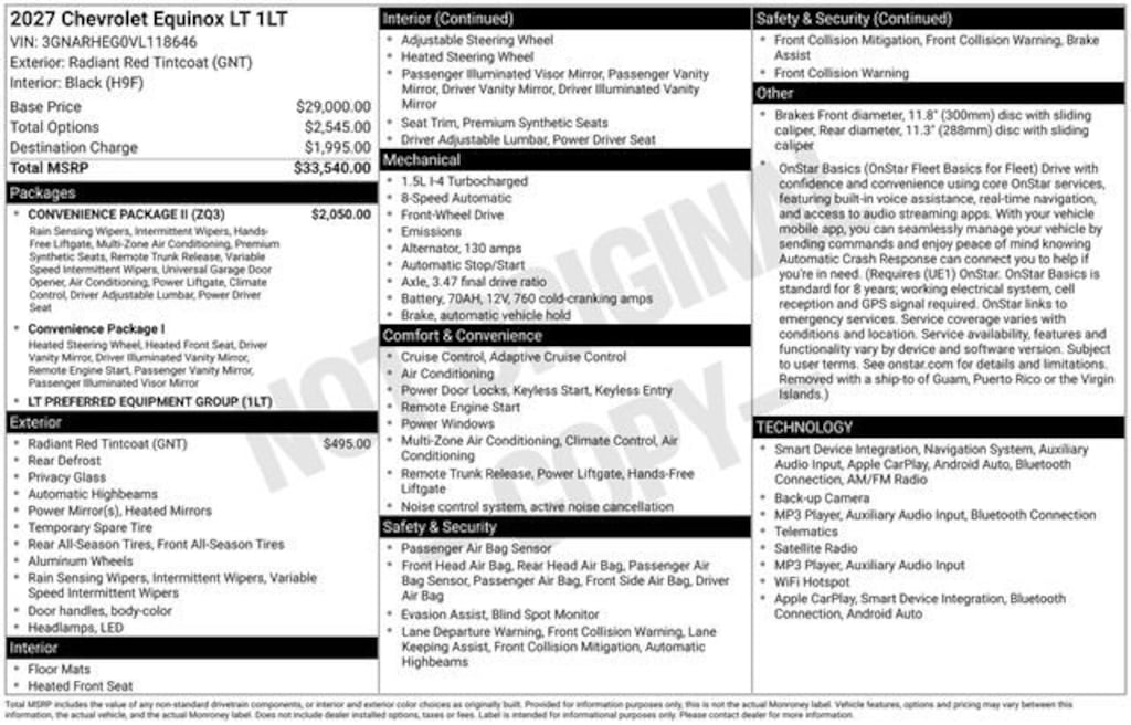 New 2027 Chevrolet Equinox LT SUV