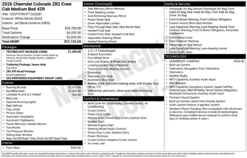 New 2026 Chevrolet Colorado ZR2 Truck