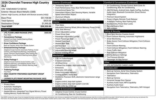 2026 Chevrolet Traverse High Country - Photo 16