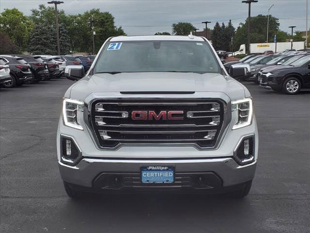 Certified 2021 GMC Sierra 1500 SLT with VIN 3GTU9DEL3MG366800 for sale in Frankfort, IL