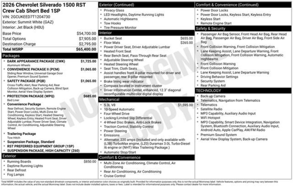 New 2026 Chevrolet Silverado 1500 RST Truck