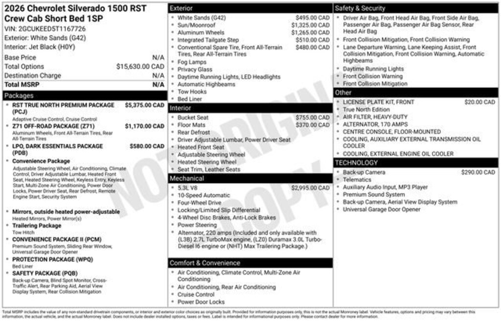 New 2026 Chevrolet Silverado 1500 RST Truck