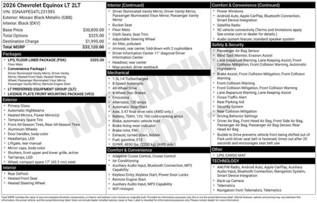 New 2026 Chevrolet Equinox LT SUV
