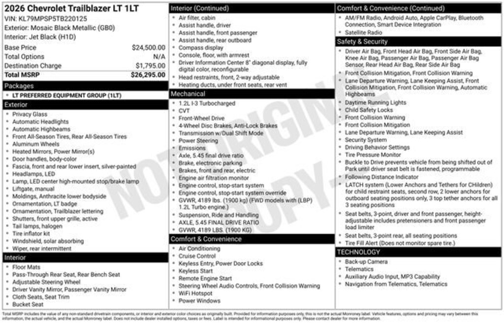 New 2026 Chevrolet Trailblazer LT SUV