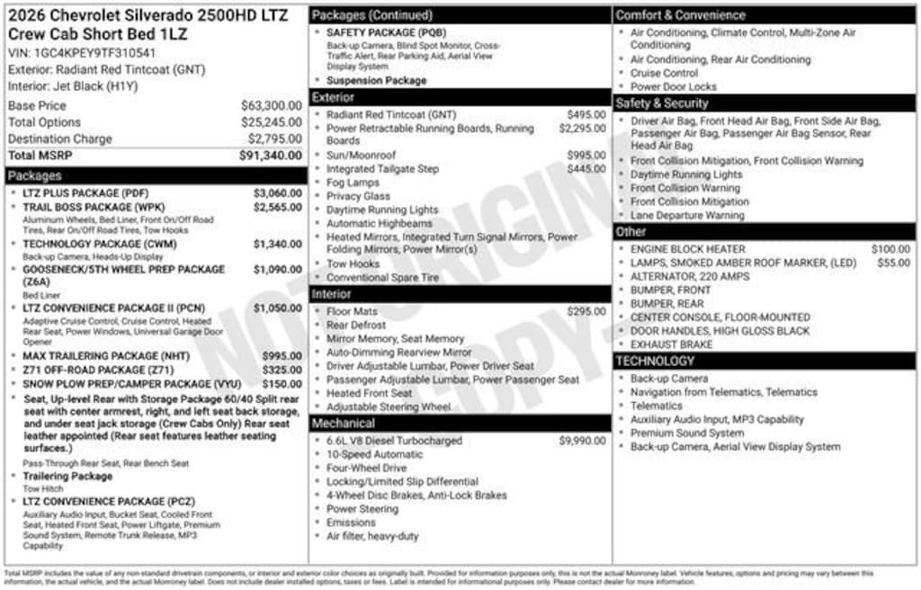 New 2026 Chevrolet Silverado 2500 HD LTZ Truck