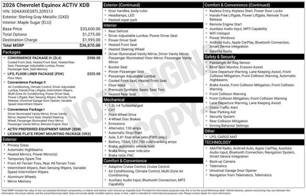 New 2026 Chevrolet Equinox Activ SUV
