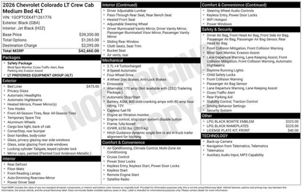 New 2026 Chevrolet Colorado LT Truck
