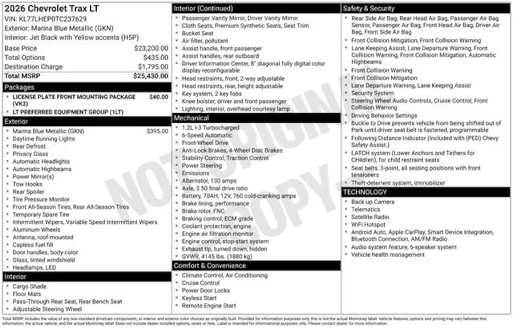 New 2026 Chevrolet Trax LT SUV