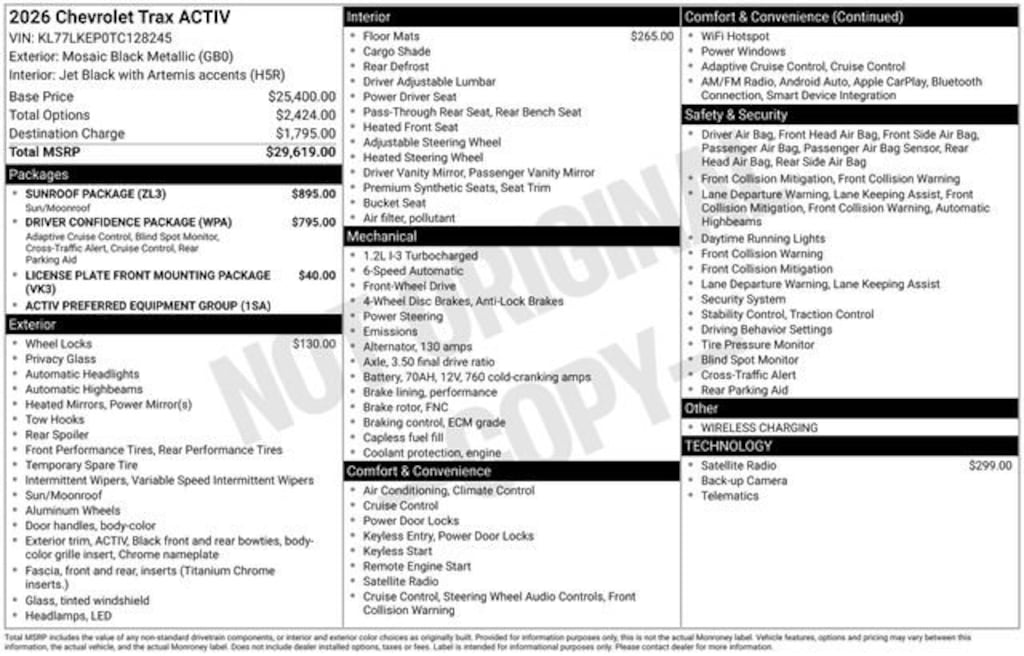 New 2026 Chevrolet Trax Activ SUV