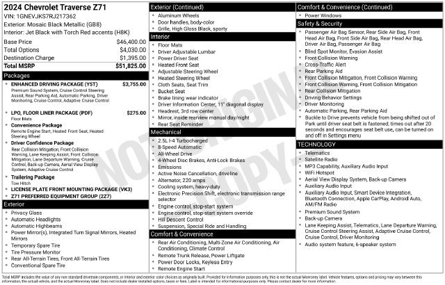 2024 Chevrolet Traverse Z71 - Photo 17