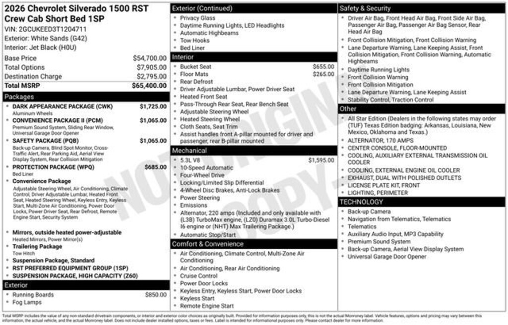 New 2026 Chevrolet Silverado 1500 RST Truck