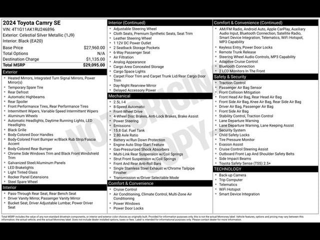 2024 Toyota Camry SE - Photo 38