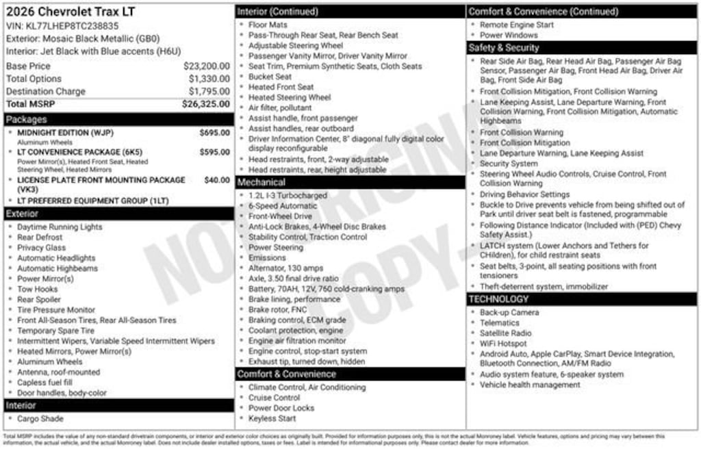 New 2026 Chevrolet Trax LT SUV