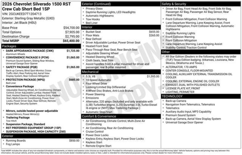 New 2026 Chevrolet Silverado 1500 RST Truck