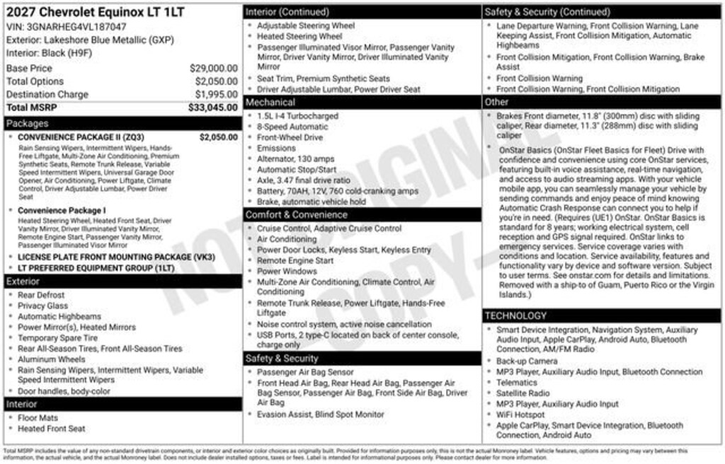 New 2027 Chevrolet Equinox LT SUV