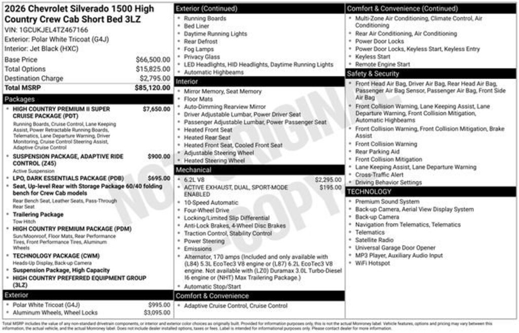 New 2026 Chevrolet Silverado 1500 High Country Truck