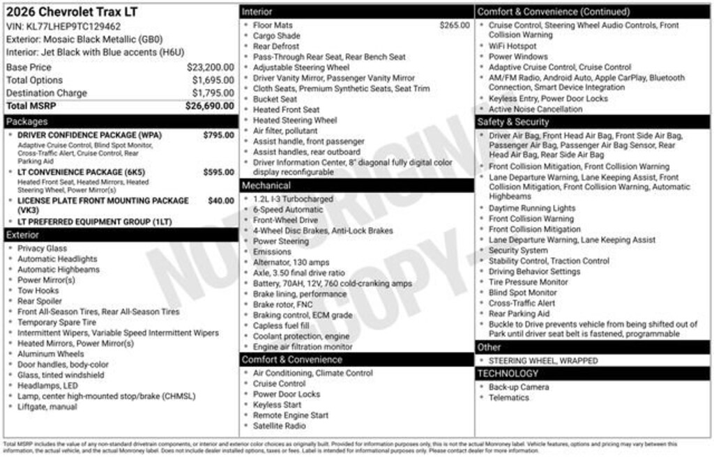 New 2026 Chevrolet Trax LT SUV