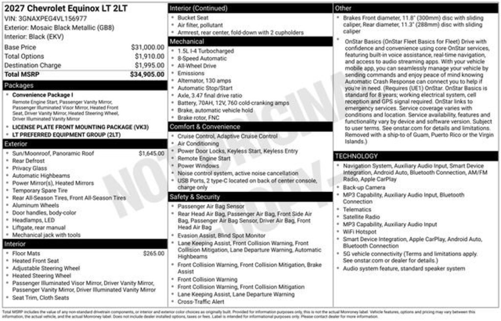 New 2027 Chevrolet Equinox LT SUV