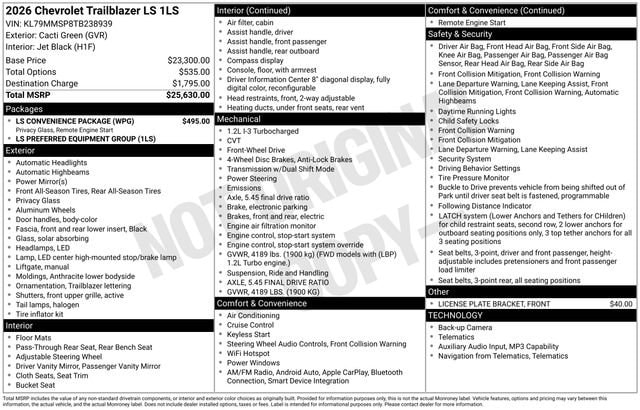 2026 Chevrolet Trailblazer's photo