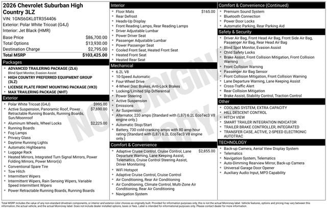 2026 Chevrolet Suburban High Country - Photo 16