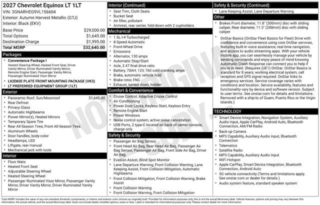 New 2027 Chevrolet Equinox LT SUV