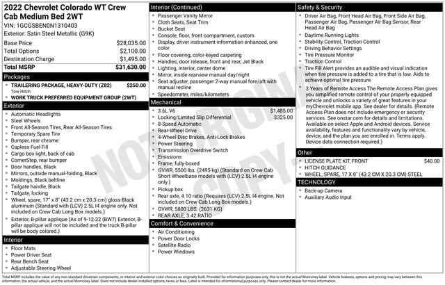 2022 Chevrolet Colorado Work Truck - Photo 27