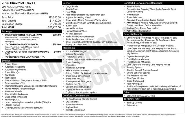 2026 Chevrolet Trax LT's photo
