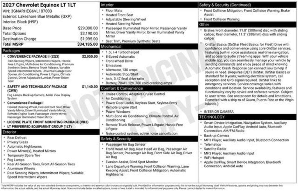 New 2027 Chevrolet Equinox LT SUV