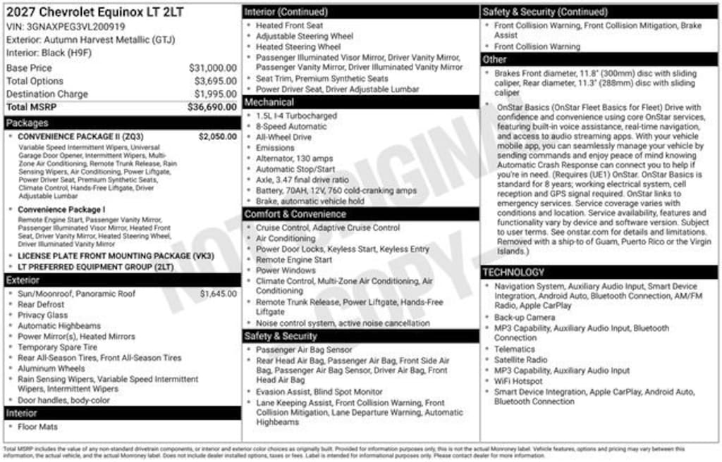 New 2027 Chevrolet Equinox LT SUV