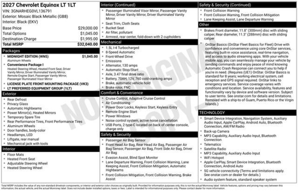 New 2027 Chevrolet Equinox LT SUV