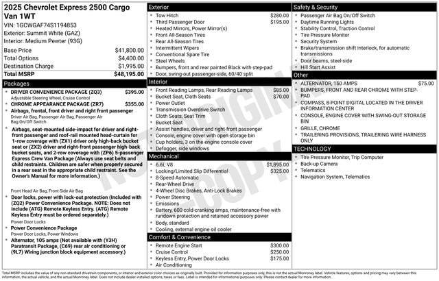 2025 Chevrolet Express Cargo Work Van - Photo 19