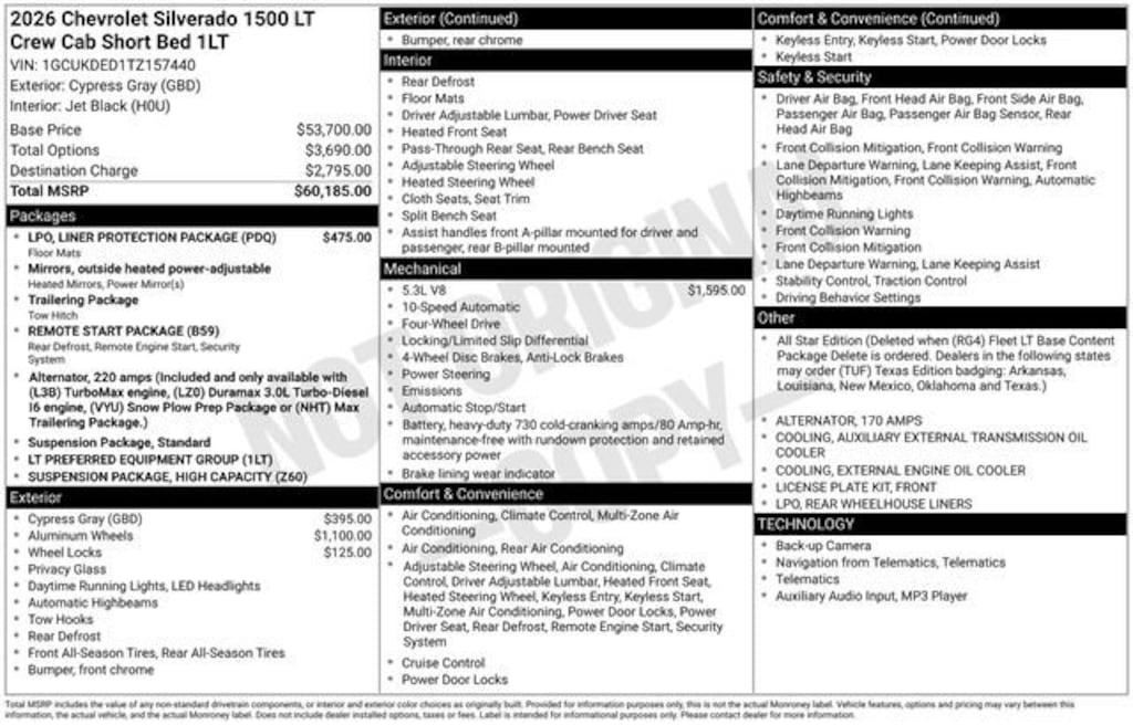 New 2026 Chevrolet Silverado 1500 LT Truck