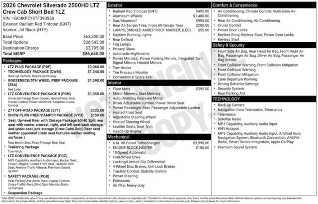 New 2026 Chevrolet Silverado 2500 HD LTZ Truck
