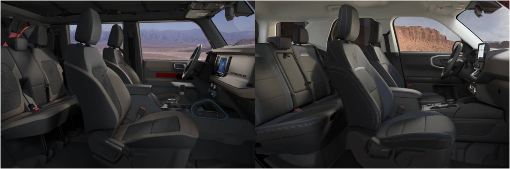 2022 Ford Bronco 4-Door Vs. Ford Bronco Sport Interior Seating