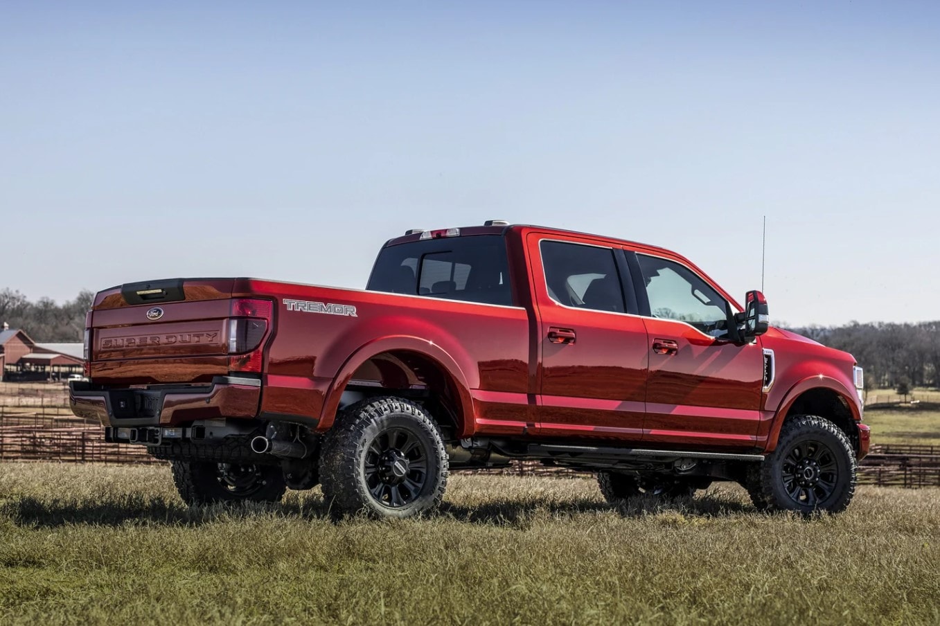 back and side view of a new Ford Super Duty