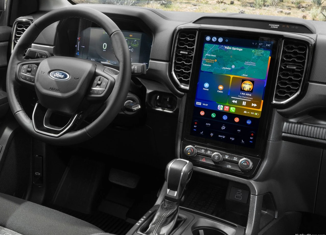 Interior view of the 2024 Ford Ranger