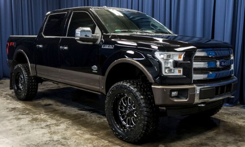 2020 Ford F150 black showroom blue curtains