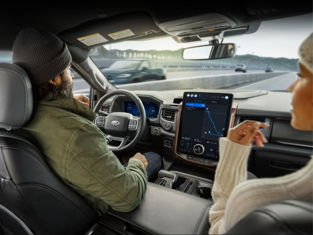 The interior of a new Ford Explorer.