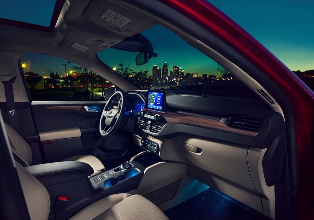 2020 Ford Escape interior design from the view entering the passenger side door