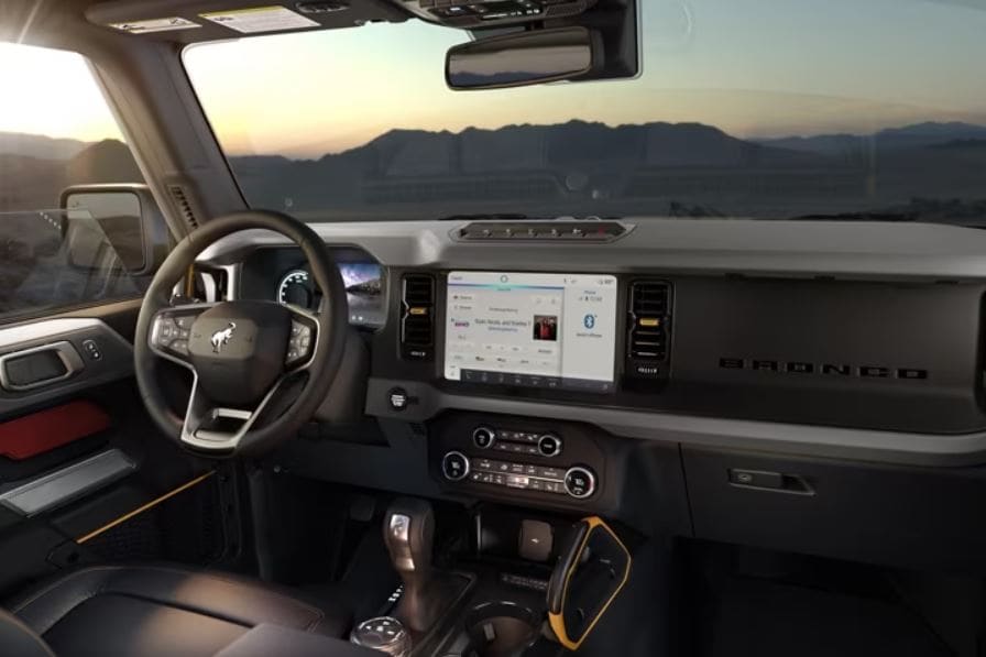 An interior view of the new Ford Bronco.