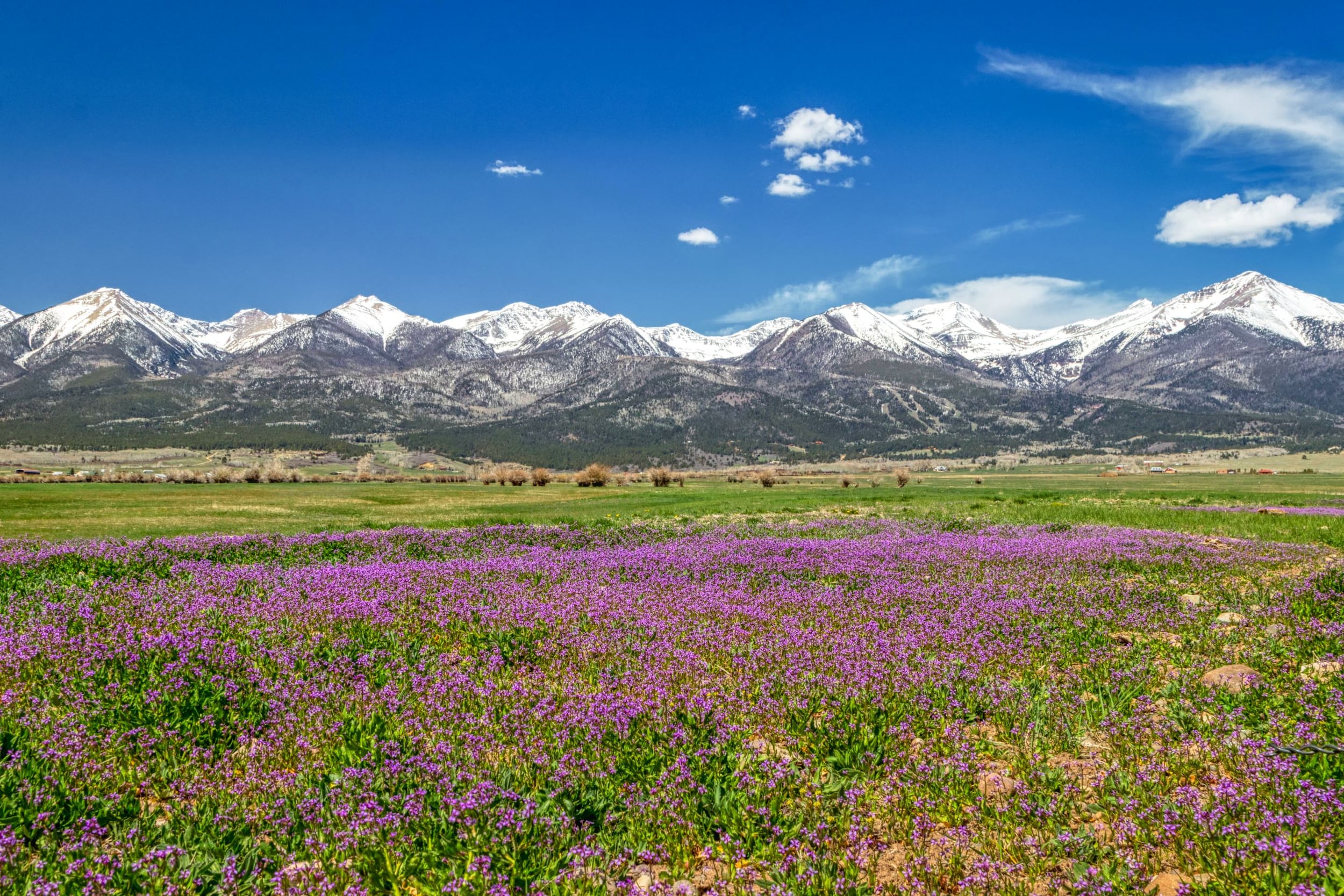 A view of the Sangre de Cristo Mountains from the Frontier Pathways Byway