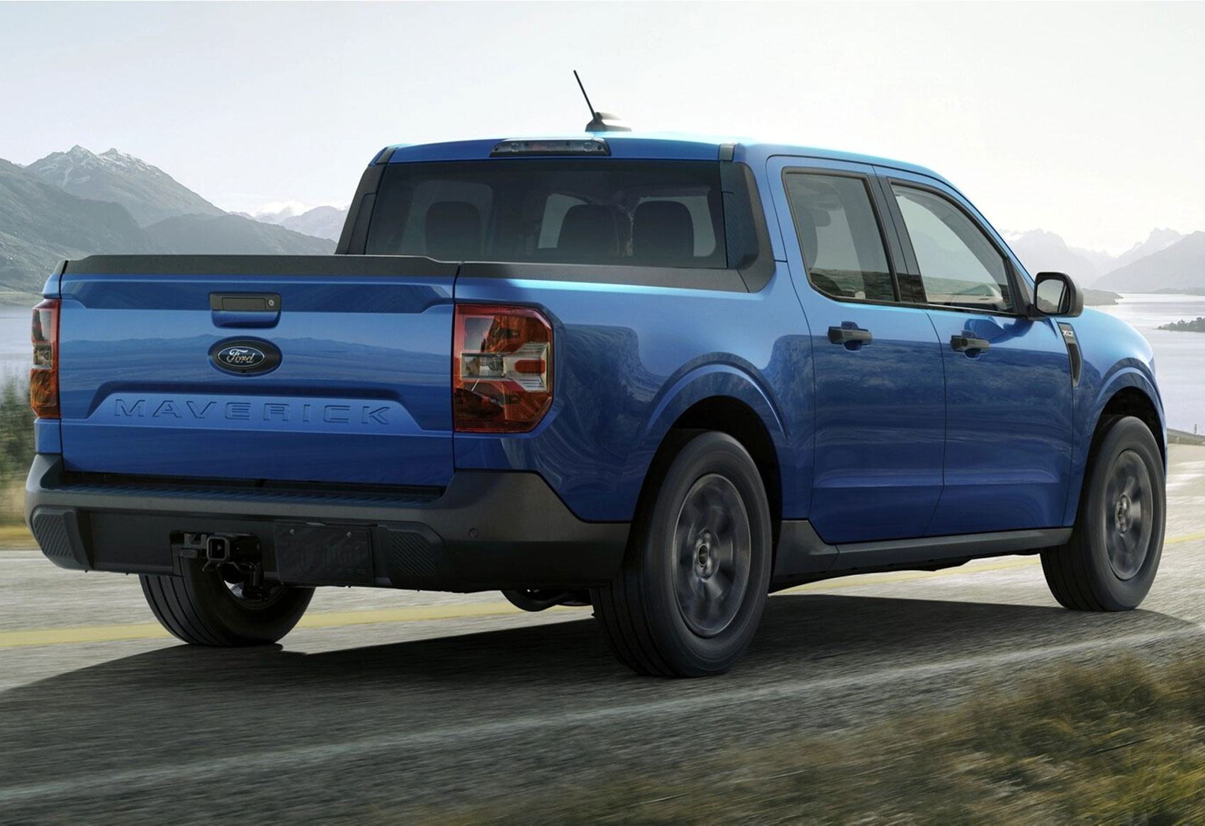 2025 Ford Maverick driving along scenic road