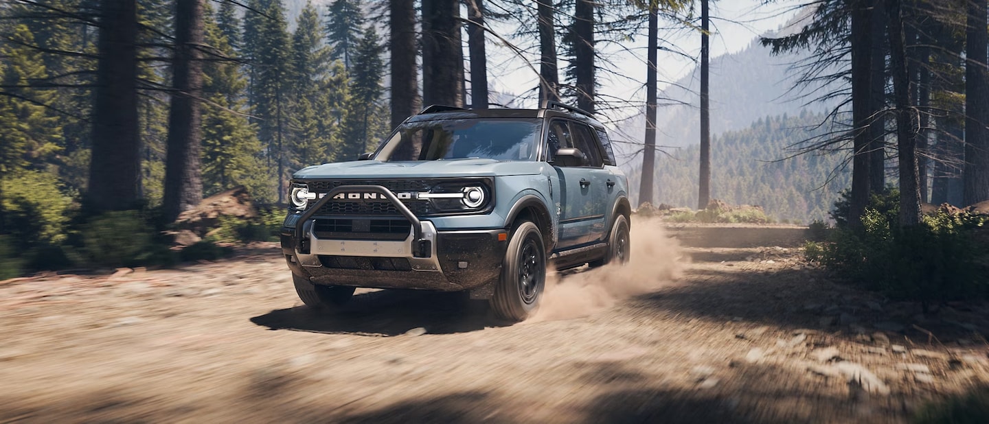 A black Ford Bronco® Sport Free Wheeling™ SUV with red, orange and yellow stripes
